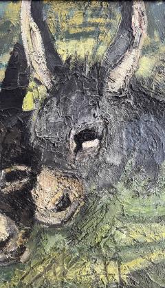 Franz Elsner Painting of Two Donkeys or Burros by Franz Elsner Austria 1960 - 4501549