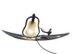 Franz Hagenauer ART DECO STYLIZED NUDE WITH PADDLE ON CANOE LAMP IN THE MANNER OF HAGENAUER - 4442729