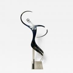 Franz Hagenauer Franz Hagenauer Modernist Nickel Plated Brass Sculpture of Dancer 1986 Austria - 2932508