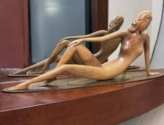 Franz Hagenauer Nude Art Deco Sculpture Female Hand Carved in Wood - 4823017