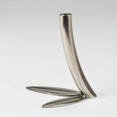 Franz Hagenauer Werkst tte Hagenauer Up to 6 Soliflore Leaf Vases Brass Nickel Vienna 1960s - 4431422