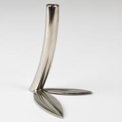 Franz Hagenauer Werkst tte Hagenauer Up to 6 Soliflore Leaf Vases Brass Nickel Vienna 1960s - 4431423