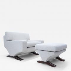 Franz Sartori Mid Century Modern Armchair Ottoman by Franz T Sartori for Flexform - 2929351