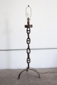 Franz West Industrial Chain Link Floor Lamp France 1950s - 4179442