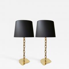 Franz West Pair of Brass Chain Lamps Italy 1990s - 1045146