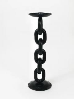 Franz West Style Brutalist Large Iron Chain Link Candleholder Candle Stick 1970 - 4067323