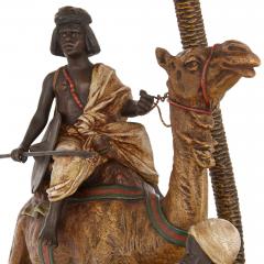 Franz Xaver Bergmann Antique Viennese cold painted bronze sculpture with a camel by Bergman - 3354624