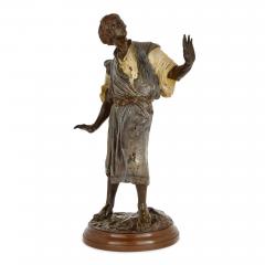 Franz Xaver Bergmann Large antique Austrian cold painted bronze figurative sculpture by Bergman - 3416553