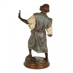 Franz Xaver Bergmann Large antique Austrian cold painted bronze figurative sculpture by Bergman - 3416554