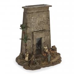 Franz Xaver Bergmann Viennese cold painted bronze Egyptian monument letterbox by Bergman - 4104073