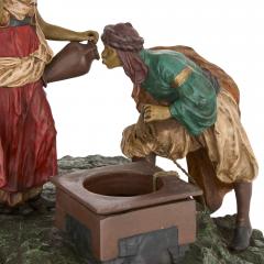 Franz Xaver Bergmann Viennese cold painted bronze by Bergman depicting Rebecca at the well - 3543109