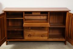 Franz Xaver Sproll Solid Walnut Sproll Sideboard with Interior Desk Drawers Cabinet 1950s - 2267580