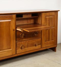 Franz Xaver Sproll Solid Walnut Sproll Sideboard with Interior Desk Drawers Cabinet 1950s - 2267594