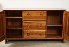 Franz Xaver Sproll Solid Walnut Sproll Sideboard with Interior Desk Drawers Cabinet 1950s - 2267595