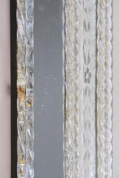 Fratelli Barbini 20th Century Octagonal Murano Glass Mirror With Glass Flowers Italy ca 1970s - 4602382