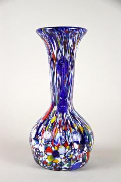 Fratelli Barbini Blue Mid Century Murano Glass Vase by Fratelli Toso Multicolored IT ca 1950 - 4466186