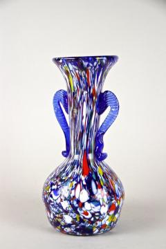 Fratelli Barbini Blue Mid Century Murano Glass Vase by Fratelli Toso Multicolored IT ca 1950 - 4466187