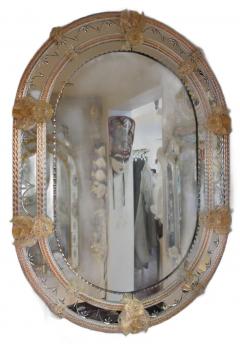 Fratelli Barbini Fabulous Oval Venetian Glass Mirror - 4562083