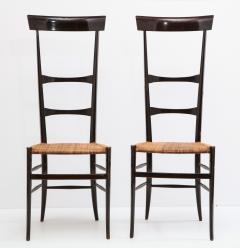 Fratelli Levaggi Rare Pair of Wing Back Chiavarine Super Leggera Chairs Italy 1950s - 1236789