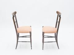 Fratelli Levaggi Rare pair of Campanino Chiavari walnut chairs by Fratelli Levaggi 1950 - 1595476