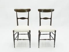 Fratelli Levaggi Rare pair of Campanino Chiavari walnut chairs by Fratelli Levaggi 1950 - 1595511
