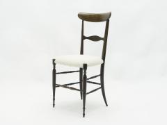 Fratelli Levaggi Rare pair of Campanino Chiavari walnut chairs by Fratelli Levaggi 1950 - 1595517