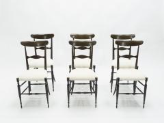 Fratelli Levaggi Rare set of six Campanino Chiavari walnut chairs by Fratelli Levaggi 1950 - 1504525