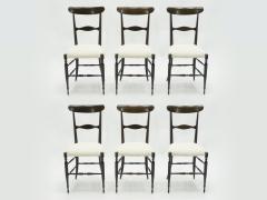 Fratelli Levaggi Rare set of six Campanino Chiavari walnut chairs by Fratelli Levaggi 1950 - 1504526