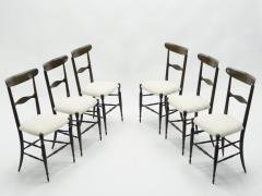 Fratelli Levaggi Rare set of six Campanino Chiavari walnut chairs by Fratelli Levaggi 1950 - 1504529