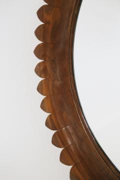 Fratelli Marelli Circular Walnut Wall Mirror by Fratelli Marelli Italy 1950s - 1528585