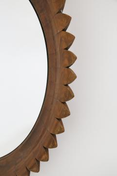 Fratelli Marelli Circular Walnut Wall Mirror by Fratelli Marelli Italy 1950s - 1528586