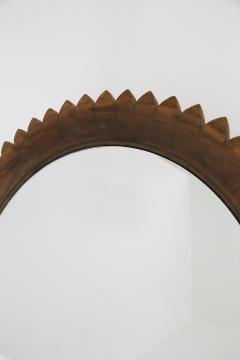 Fratelli Marelli Circular Walnut Wall Mirror by Fratelli Marelli Italy 1950s - 1528587