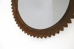 Fratelli Marelli Circular Walnut Wall Mirror by Fratelli Marelli Italy 1950s - 1528588