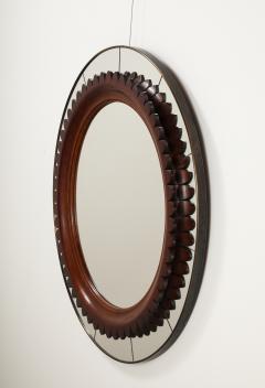 Fratelli Marelli Fratelli Marelli for Framar Hand Carved Walnut Mirror Italy circa 1940s - 3928052