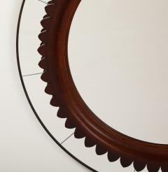 Fratelli Marelli Fratelli Marelli for Framar Hand Carved Walnut Mirror Italy circa 1940s - 3928053