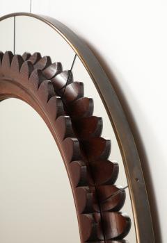 Fratelli Marelli Fratelli Marelli for Framar Hand Carved Walnut Mirror Italy circa 1940s - 3928054