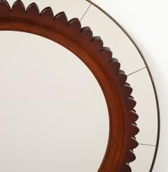 Fratelli Marelli Fratelli Marelli for Framar Hand Carved Walnut Mirror Italy circa 1940s - 3928055