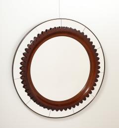 Fratelli Marelli Fratelli Marelli for Framar Hand Carved Walnut Mirror Italy circa 1940s - 3928056