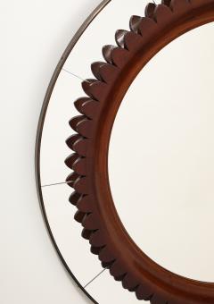 Fratelli Marelli Fratelli Marelli for Framar Hand Carved Walnut Mirror Italy circa 1940s - 3928058