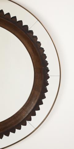 Fratelli Marelli Fratelli Marelli for Framar Hand Carved Walnut Mirror Italy circa 1940s - 4420695