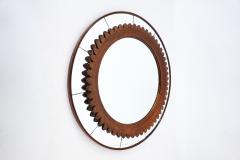 Fratelli Marelli Mid Century Circular Walnut Wall Mirror By Fratelli Marelli - 2837991