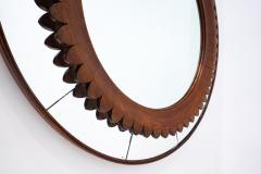 Fratelli Marelli Mid Century Circular Walnut Wall Mirror By Fratelli Marelli - 2837995