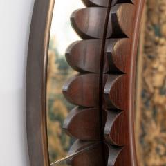 Fratelli Marelli Mid Century Modern Round Walnut and Brass Mirror by Fratelli Marelli - 3833313