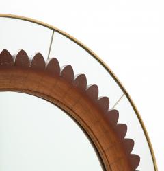 Fratelli Marelli Rare Carved Walnut and Brass Wall Mirror by Fratelli Marelli - 3202939