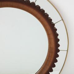 Fratelli Marelli Rare Carved Walnut and Brass Wall Mirror by Fratelli Marelli - 3202940