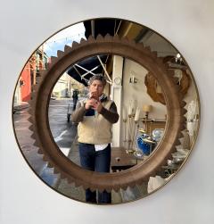 Fratelli Marelli Wood and Brass Mirror by Fratelli Marelli Italy 1950s - 4499541