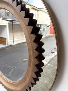 Fratelli Marelli Wood and Brass Mirror by Fratelli Marelli Italy 1950s - 4499542