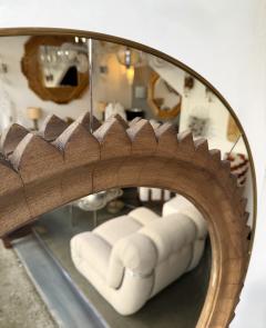 Fratelli Marelli Wood and Brass Mirror by Fratelli Marelli Italy 1950s - 4499545