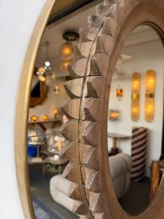 Fratelli Marelli Wood and Brass Mirror by Fratelli Marelli Italy 1950s - 4499546