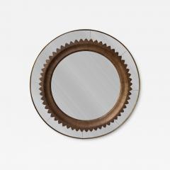 Fratelli Marelli Wood and Brass Mirror by Fratelli Marelli Italy 1950s - 4504344